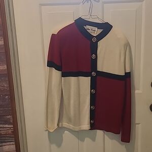Ami Knits Size 10 Color Block Cardigan